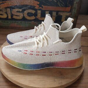 Wanted Sneakers,  Mens 9/Size Womens 10.5, Unisex, Rainbow Athletic Shoes